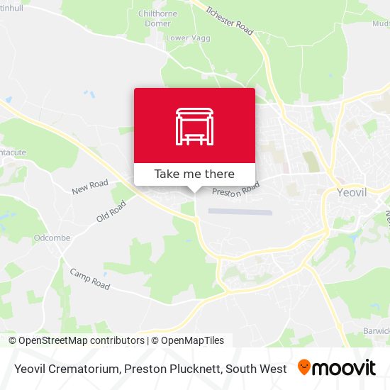 Yeovil Crematorium, Preston Plucknett map