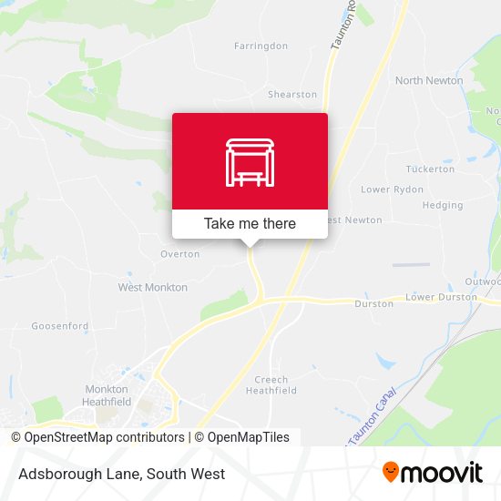 Adsborough Lane, Coombe map