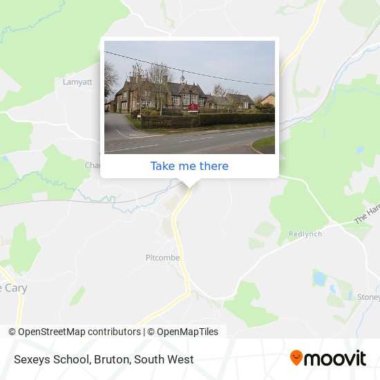 Sexeys School, Bruton map
