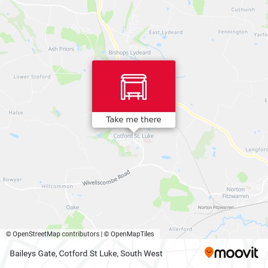 Baileys Gate, Cotford St Luke map