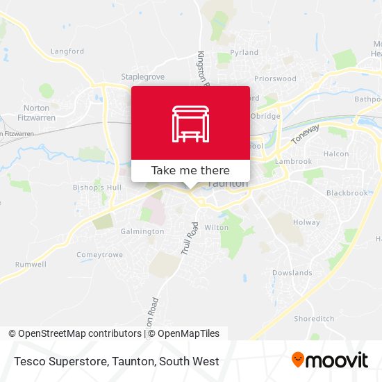 Tesco Superstore, Taunton map