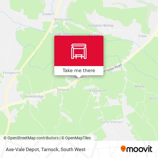 Axe-Vale Depot, Tarnock map