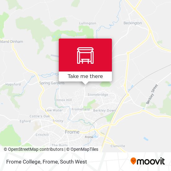 Frome College, Frome map