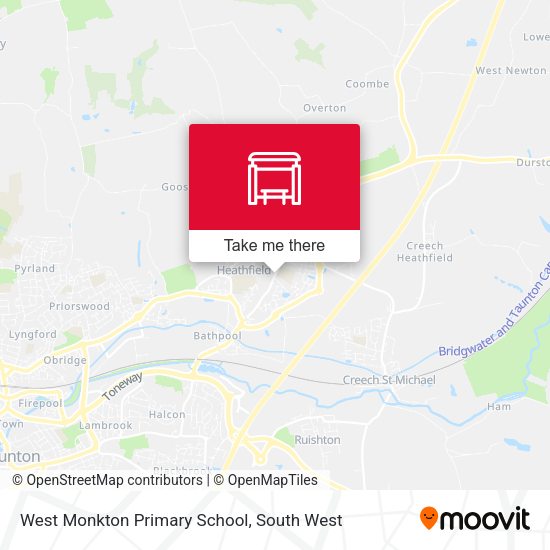 West Monkton Primary School map