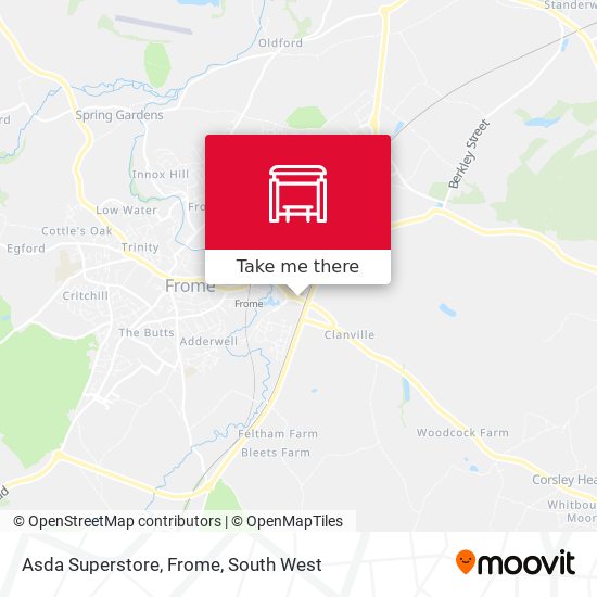 Asda Superstore, Frome map