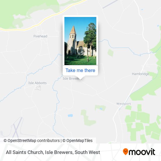 All Saints Church, Isle Brewers map