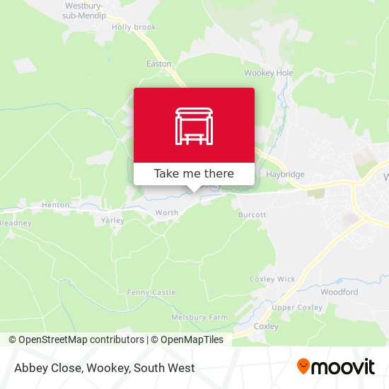 Abbey Close, Wookey map