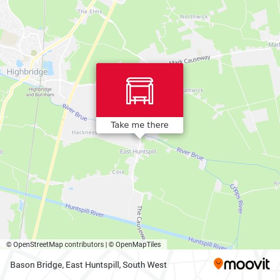 Bason Bridge, East Huntspill map