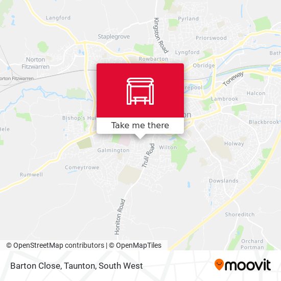 Barton Close, Taunton map