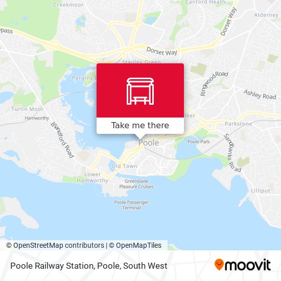 Poole Railway Station, Poole map