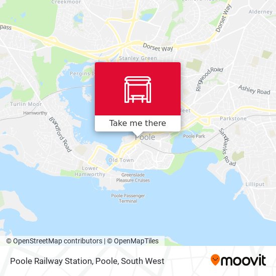 Poole Railway Station, Poole map