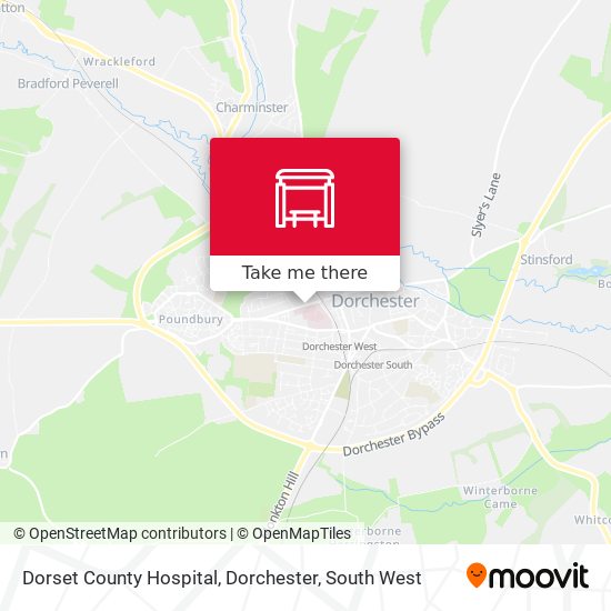 Dorset County Hospital, Dorchester map