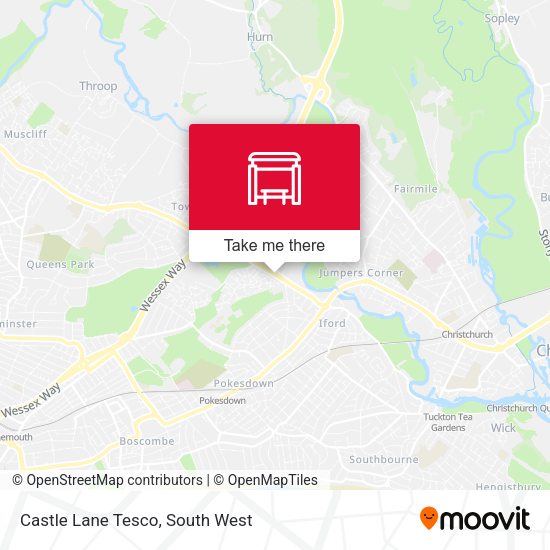 Castle Lane Tesco map
