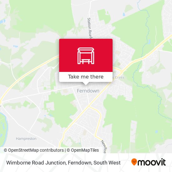 Wimborne Road Junction, Ferndown map