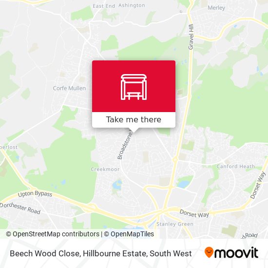 Beech Wood Close, Hillbourne Estate map
