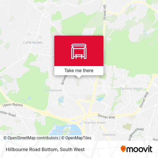 Hillbourne Road Bottom map