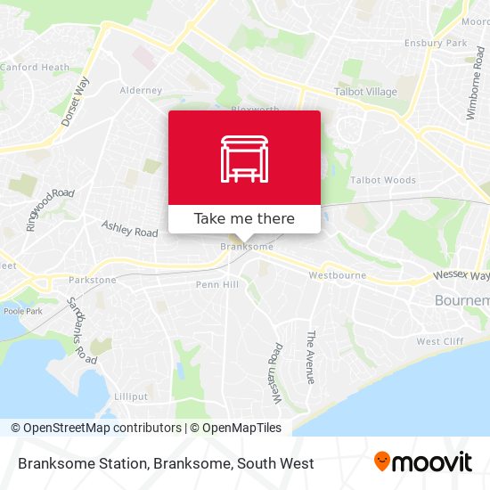 Branksome Station, Branksome map