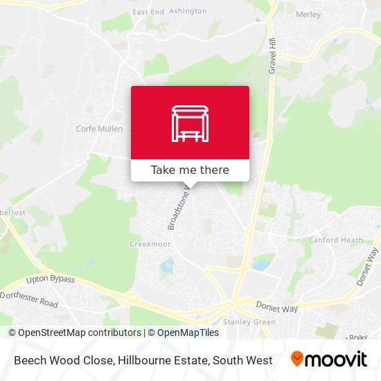Beech Wood Close, Hillbourne Estate map