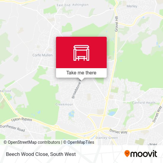 Beech Wood Close, Hillbourne Estate map