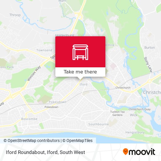 Iford Roundabout, Iford map