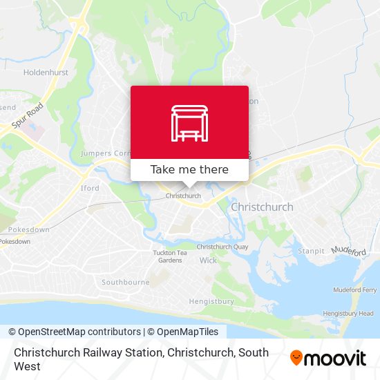 Christchurch Railway Station, Christchurch map