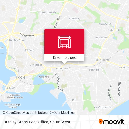 Ashley Cross Post Office, Parkstone map