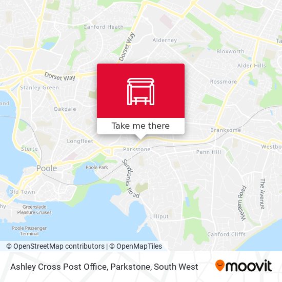 Ashley Cross Post Office, Parkstone map