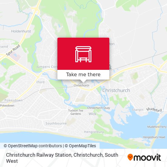 Christchurch Railway Station, Christchurch map