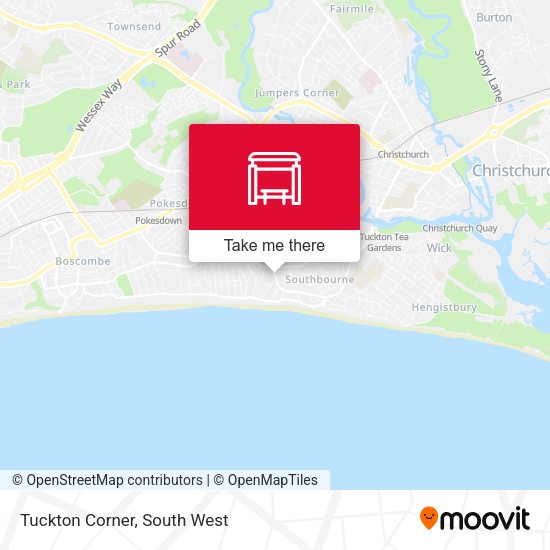 Tuckton Corner map