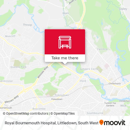 Royal Bournemouth Hospital, Littledown map