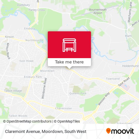 Claremont Avenue, Moordown map