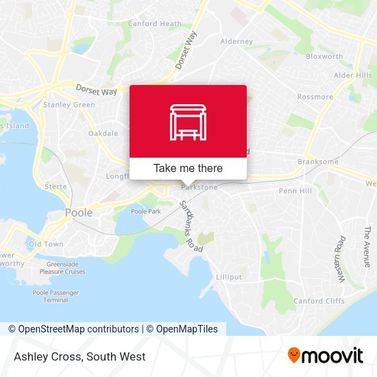 Ashley Cross, Parkstone map