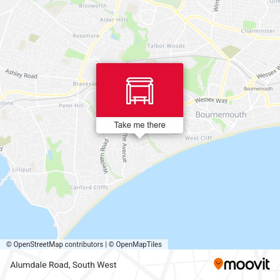 Alumdale Road, West Cliff map