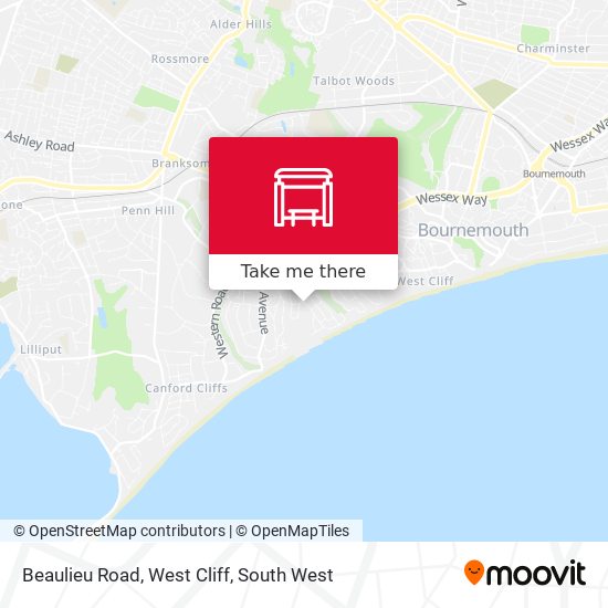 Beaulieu Road, West Cliff map