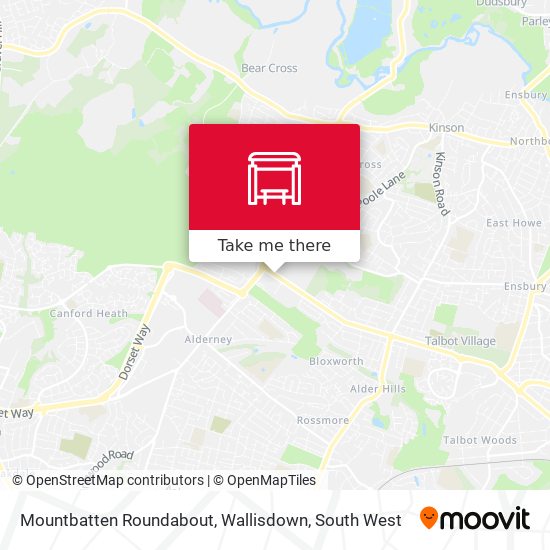 Mountbatten Roundabout, Wallisdown map