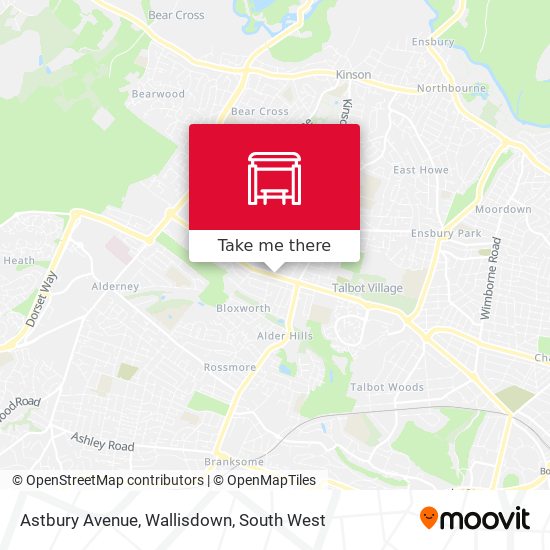 Astbury Avenue, Wallisdown map