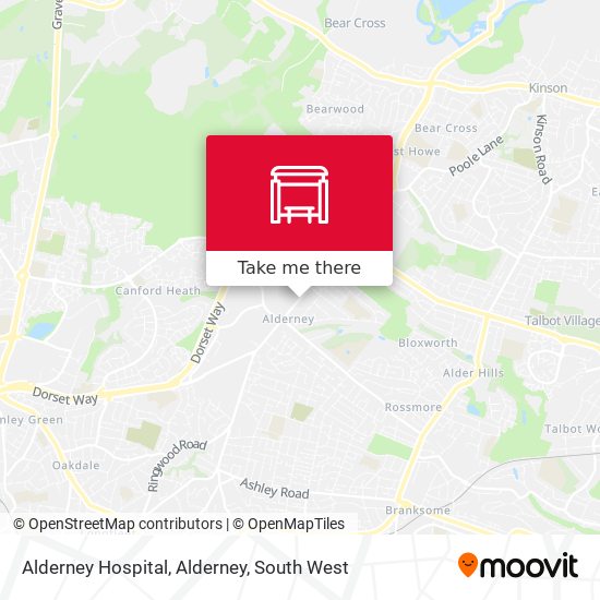 Alderney Hospital, Alderney map
