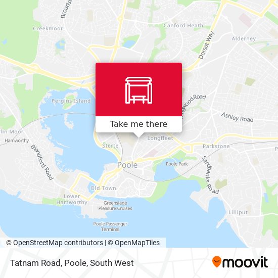 Tatnam Road, Poole map