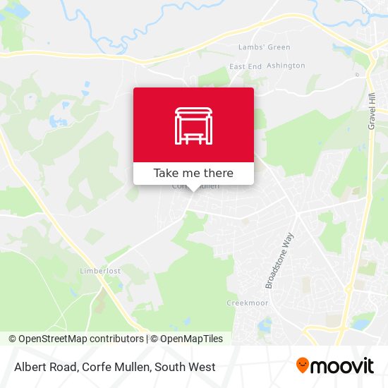 Albert Road, Corfe Mullen map