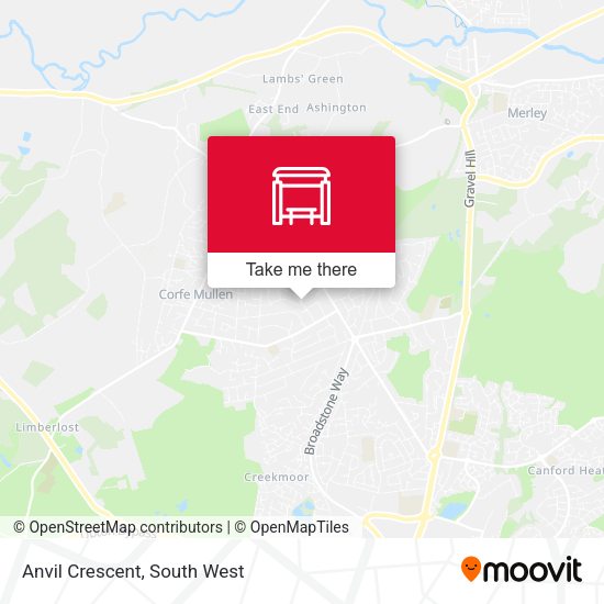 Anvil Crescent, Broadstone map