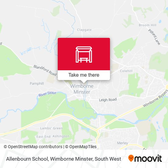 Allenbourn School, Wimborne Minster map
