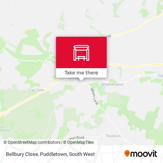 Bellbury Close, Puddletown map