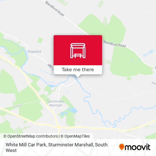 White Mill Car Park, Sturminster Marshall map