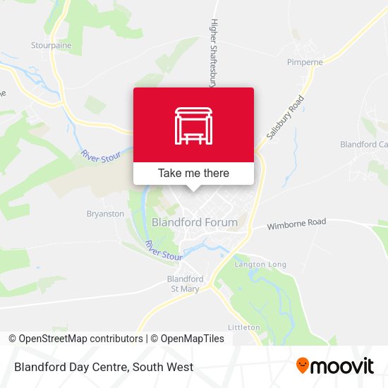Blandford Day Centre map