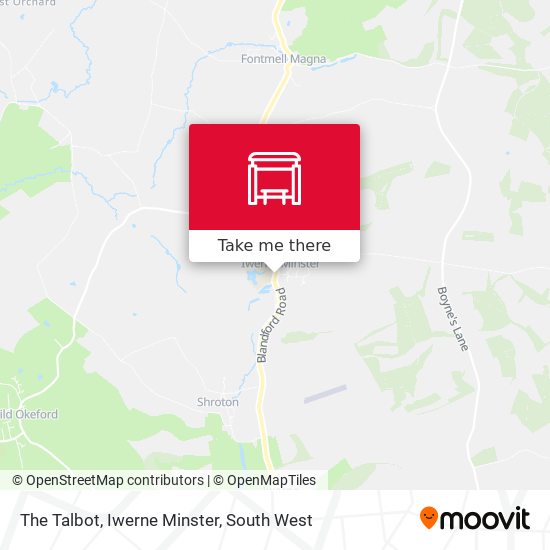 The Talbot, Iwerne Minster map