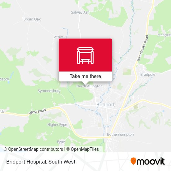 Bridport Hospital map