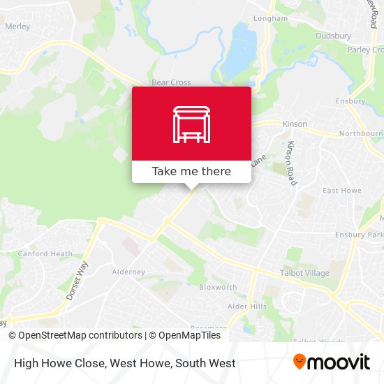 High Howe Close, West Howe map