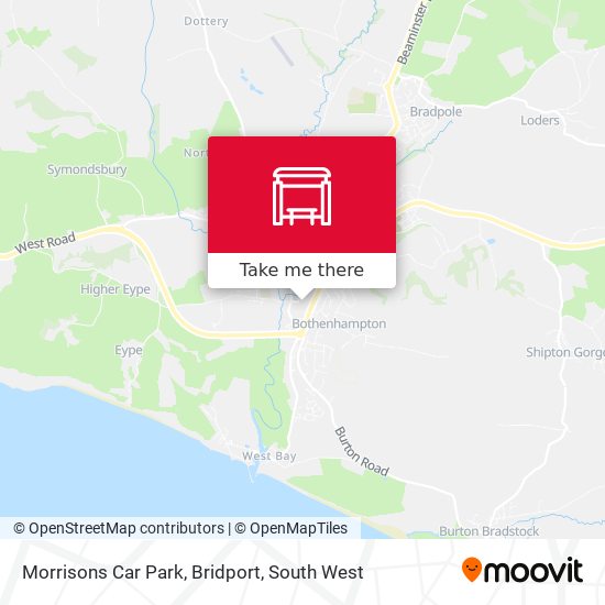 Morrisons Car Park, Bridport map