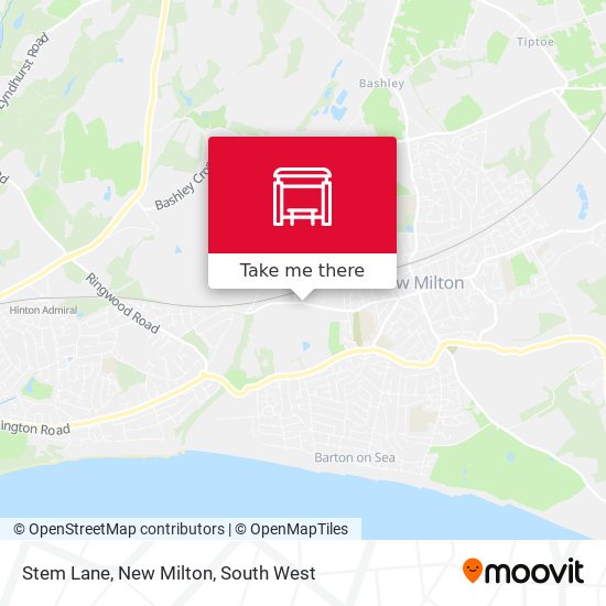 Stem Lane, New Milton map