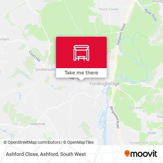 Ashford Close, Ashford map